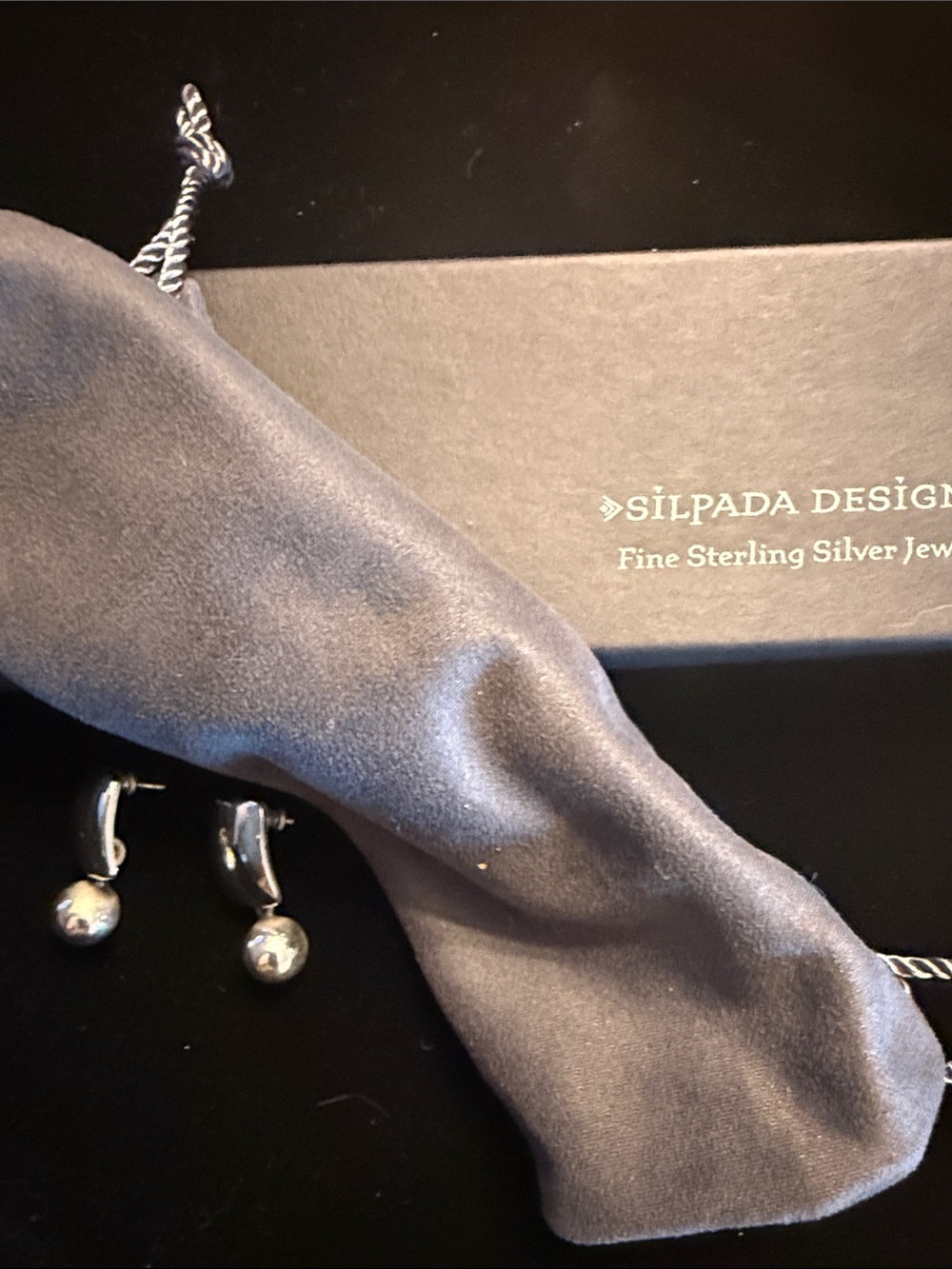 Silpada Sterling Silver Post Earrings with Dangle Balls - Silver